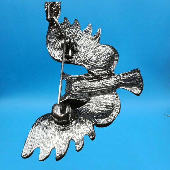 Colorful Owl Pin / Pendant Combo Necklace Rhinestone Enamel Jewelry Gift Boxed - Picture 6 of 8